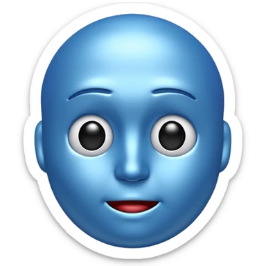 "blue 3D faced emoji, sigma judging look, cold phonk style, high detail" sticker