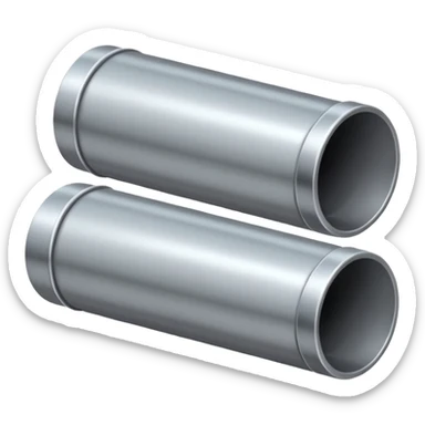A silvery iron metal tube pipe sticker