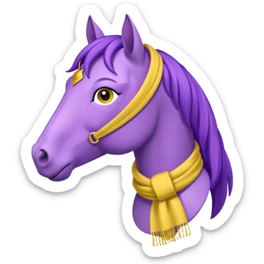 Purple horse wearing yellow scarf
 sticker