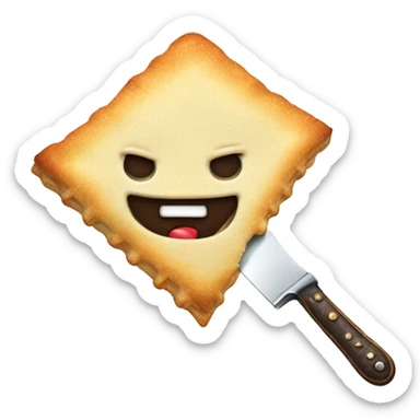 Rainbow evil smile poptart with a knife sticker