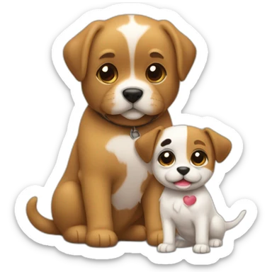 Chat et chien qui s’aime sticker