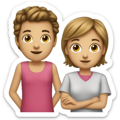 Une fille qui encourage un garçon qui court sticker