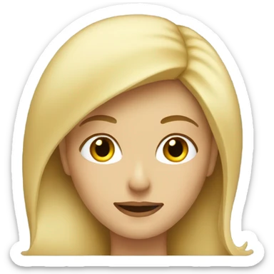 Blonde lady with squinty eyes sticker