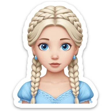 braided hair ice princess sticker
