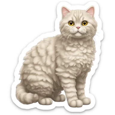 Selkirk Rex Cat Full Body sticker