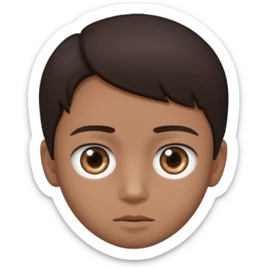 Dark brown hair, make the boy mixed race and is a boy and make his eye a bit smaller sticker