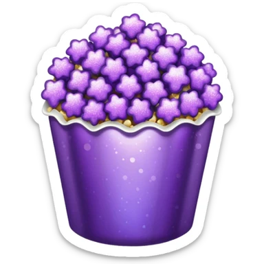 Glitter purple popcorn sticker
