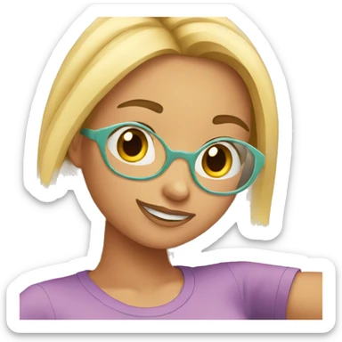 Girl taking a selfy photo sticker