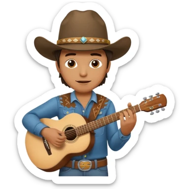 cowboy musician sticker