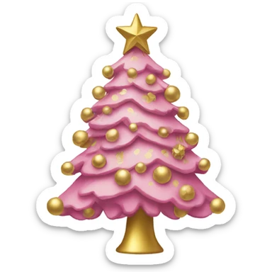 Christmas tree with gold and pink  sticker