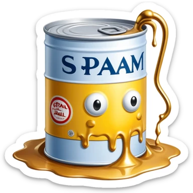 surreal salvadore dali style melting spam can landscape sticker