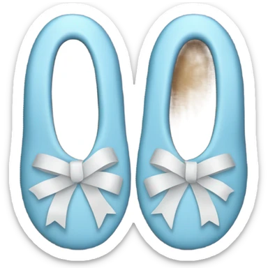 Light blue slippers with white ribbons  sticker