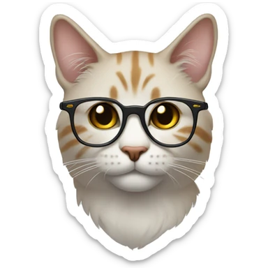crie um gato de oculos sticker