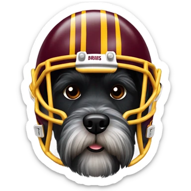 Black Schnauzer in a Redskins helmet sticker