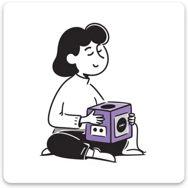 a person play with the gamecube sticker