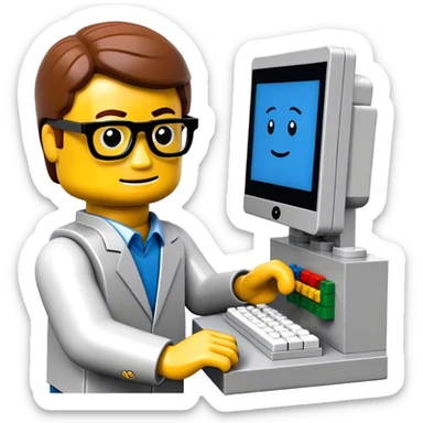 lego homme informaticien sticker