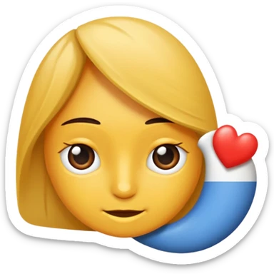 Beyaz saçlı beyaz tenli uzun ve düz saçlı bir kız sticker