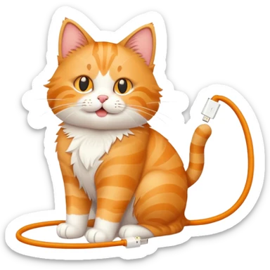 Cat phone charger sticker