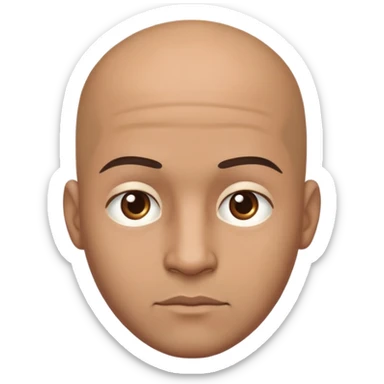 A brown man with a bald head sticker
