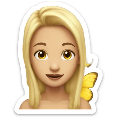 Yellow butterfly sticker