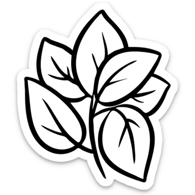 Fresh basil herb with multiple leaves sticker