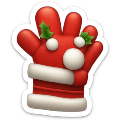 Christmas red  gloves sticker