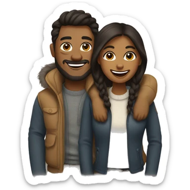 happy couple in alaska sticker