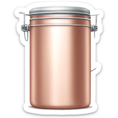 Realistic isolated rose gold canister  sticker