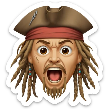 jack sparrow screaming sticker