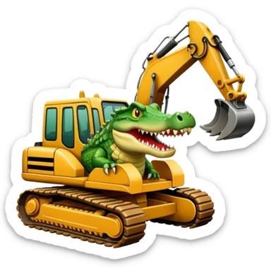 Crocodile in excavator sticker