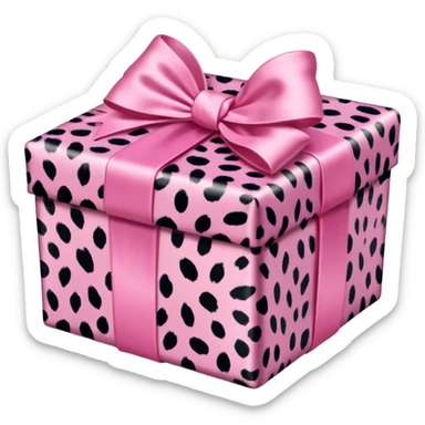 pink leopard print present sticker