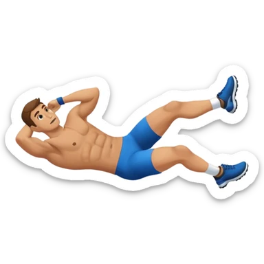 man bicycle-crunches exercise sticker