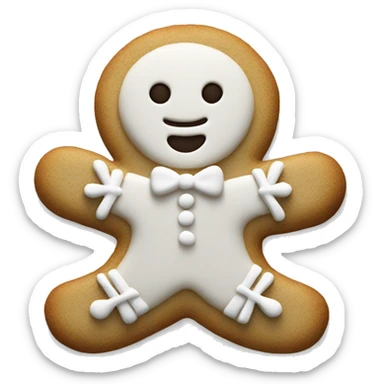White gingerbread man cookie sticker