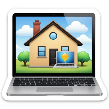 3rd emoji, but I want a blob to be inside thethat house, working in mac laptop, which is seen from window sticker