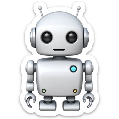 robot old cartoon simple toy white innocent round adorable sticker