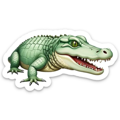 monstrous pale skinned decaying greenish white alligator, vicious sticker