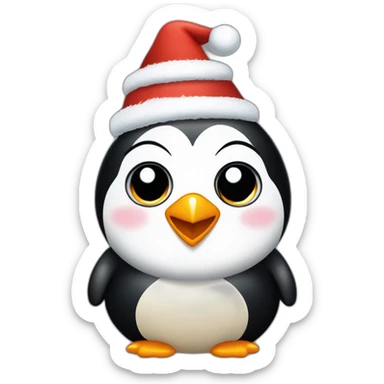 Pinguin mit einem Weihnachtsmarkt hut sticker