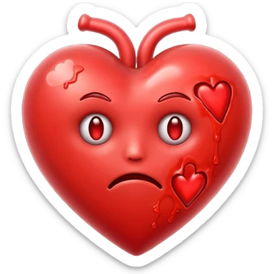 Toxic red Heart
 sticker