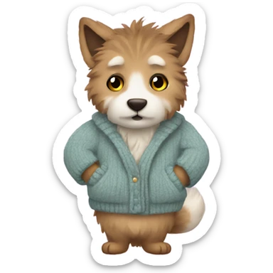 A furry cardigan sticker