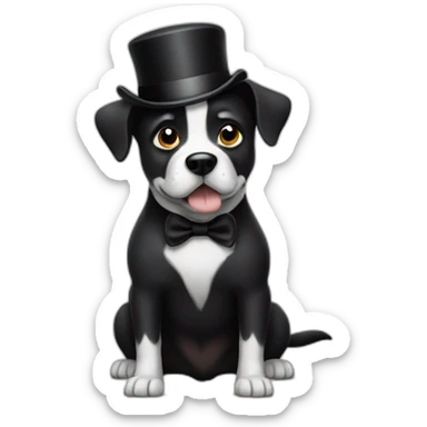 a dog like charles chaplin sticker