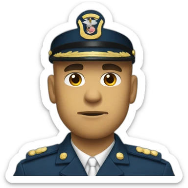 angry Marine in blue uniform saluting sticker