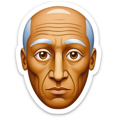 Cinematic Realistic Pablo Picasso Portrait Emoji, depicted as a visionary artist with abstract expressive features and a creative aura, rendered with rich textures and dynamic artistic lighting that captures his revolutionary spirit. sticker