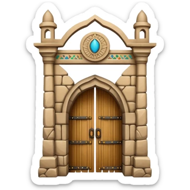 Harar's stone gate historic compound entrance carved stone Ethiopian landmark sticker