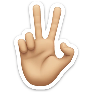 Hand with only two fingers sticker