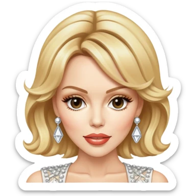 Kylie Minogue with blonde hair and glamorous outfit sticker