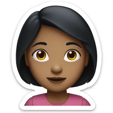 Girl with black hair and an IPad in the hand of Apple  sticker