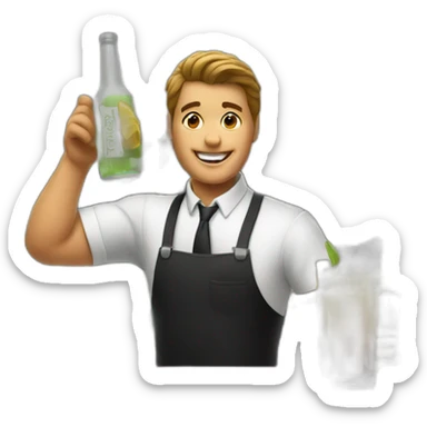 Bartender shaking a beverage sticker