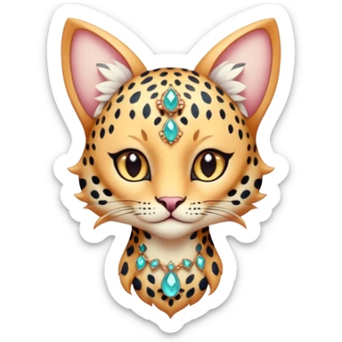 Small Fairy-like Gembond Torracat-Leopard-goddess  sticker