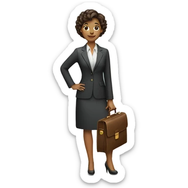 woman holding briefcase sticker