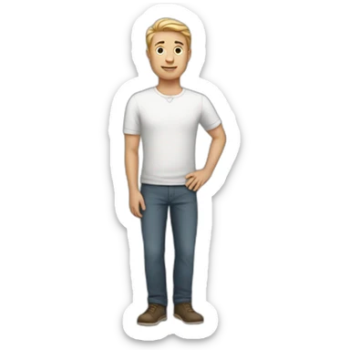 white man standing sticker